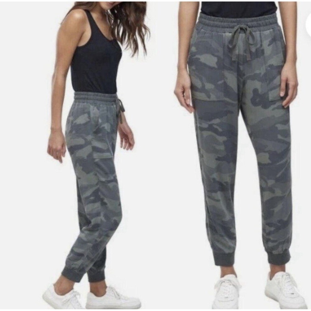 Splendid Women's High Rise Camo Jogger Pull On Comfy Pants XXL